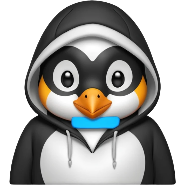 Penguin wear hoodi emoji