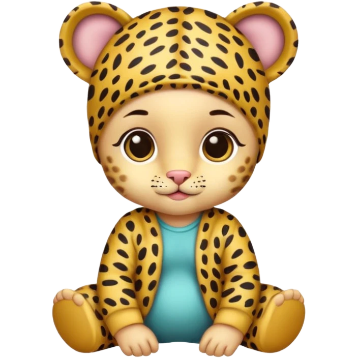 baby with leopard patterned clothes emoji