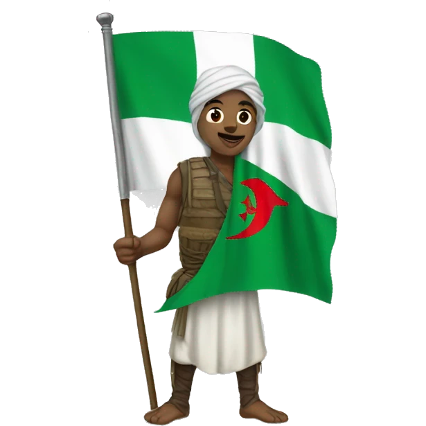Fenek with algerian flag  emoji