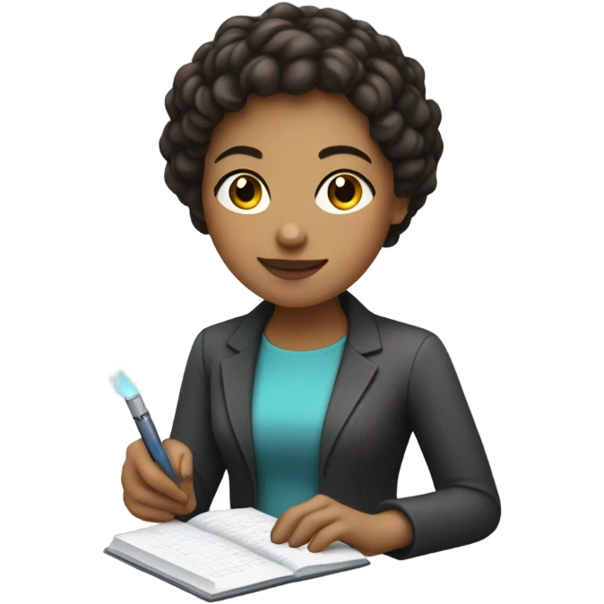 Computer science woman lighter skin and shorter hair emoji