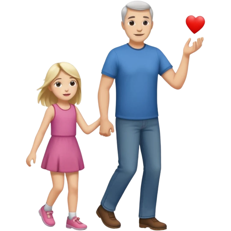 father and daughter playing full body emoji