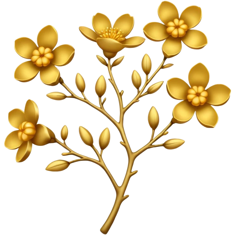 branches of golden flowers emoji