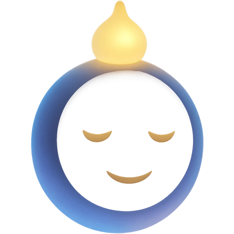Make the smile more subtle and gentle. Enhance the ball to feel like a mystical, magical aura guide, with ethereal glow and a sense of wisdom. Keep the 3D emoji style. emoji