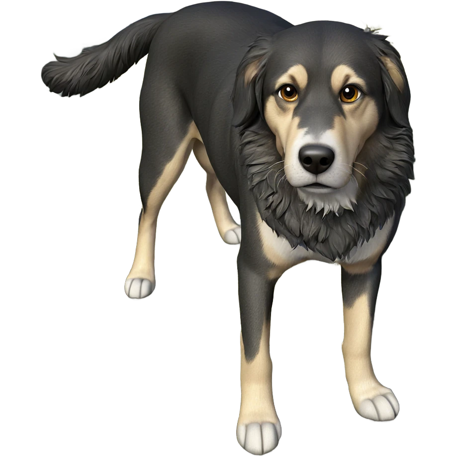 realistic dog in nature emoji