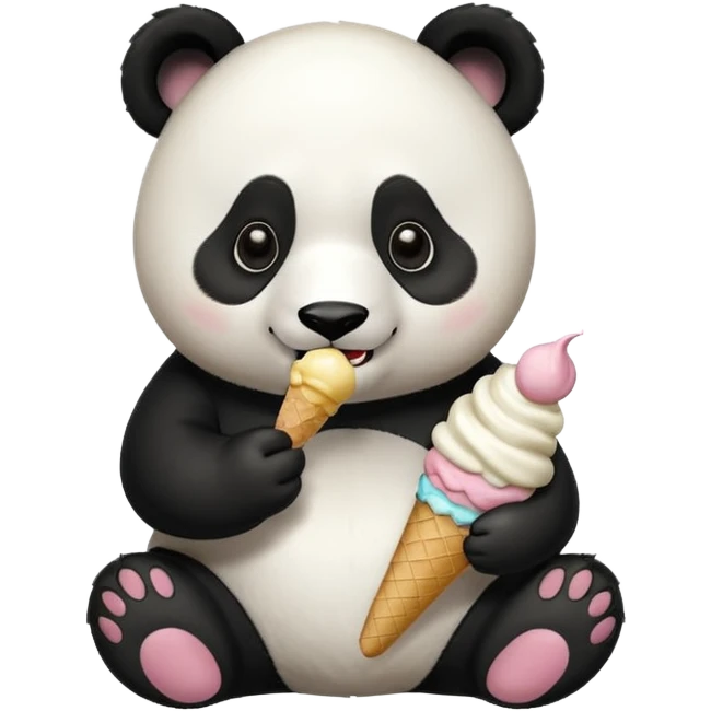 Panda eating ice cream emoji