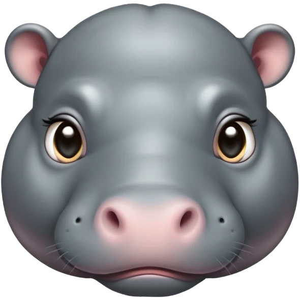 cinematic-cute baby hippo-portrait-emoji,-poised-and-regal,-with-a-massive,-robust-build-and-a-smooth,-sleek-slate-gray-hide,-deep-set-soulful-eyes,-simplified-yet-sharp-and-sophisticated-features,-highly-detailed,-glowing-with-a-soft radiance emoji