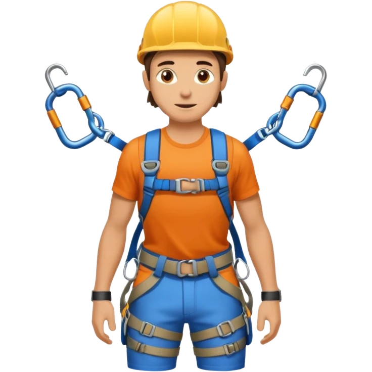 Climber with carabiners in Mountain Climbing Team emoji