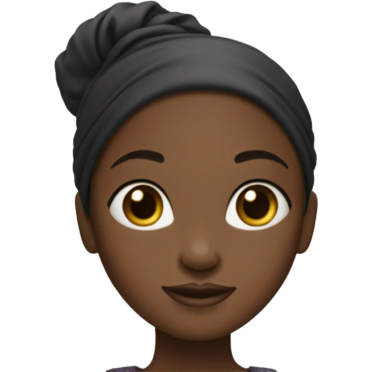 black girl with headscarf in a bun emoji