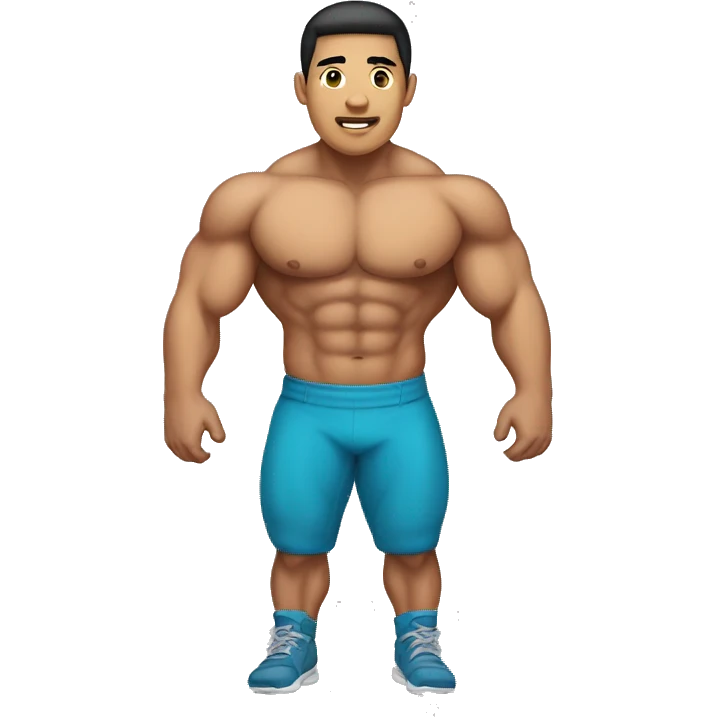 buff gym asian man full body  emoji