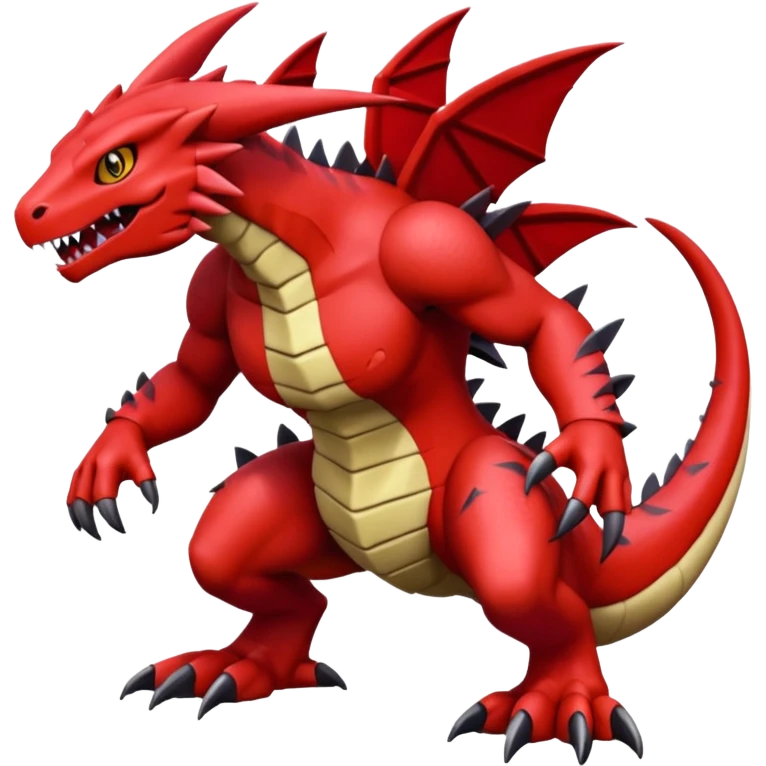  colorful dark Fakémon-Pokémon-Guilmon-Digimon-creature (full body) emoji
