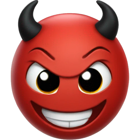 Red devil smiling with black heart emojis  emoji