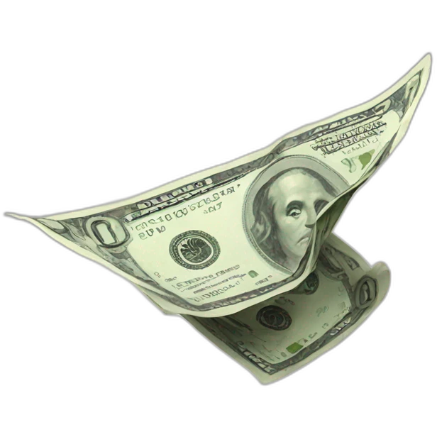 Money flying on  emoji