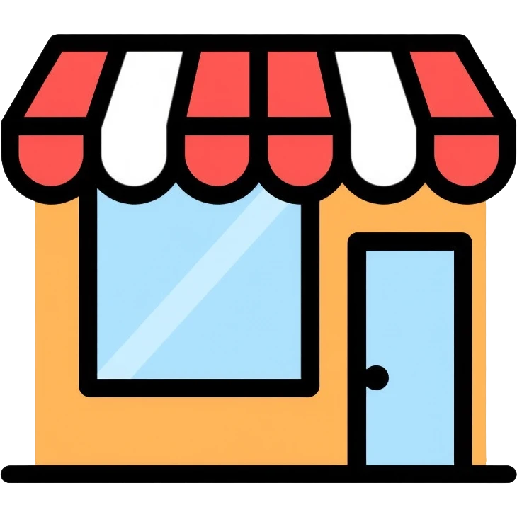 Shop storefront with awning emoji