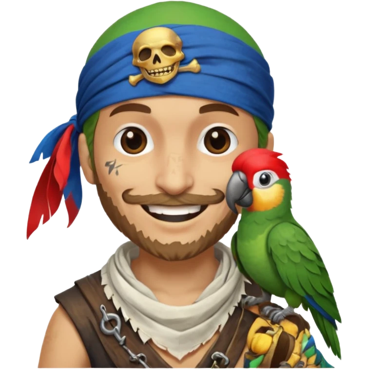 pirate and parrot emoji