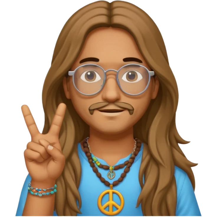 Hippie with glasses emoji