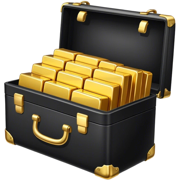 A briefcase open with gold bars inside emoji