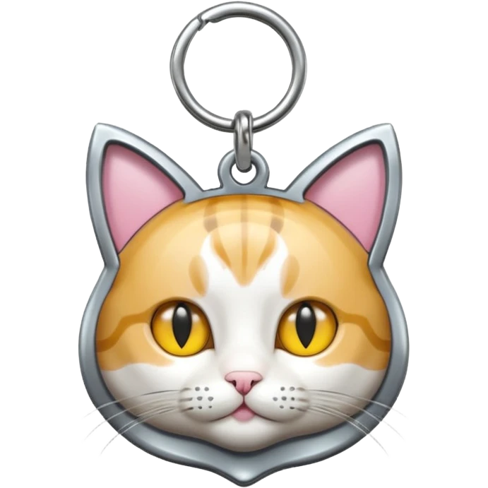 id tag with cat photo on it emoji