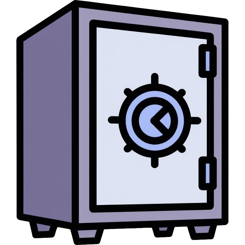 secure metal vault with a dial lock emoji
