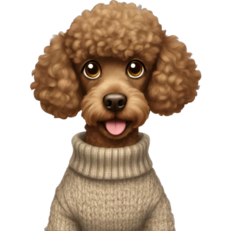 Brown poodle in a sweater emoji
