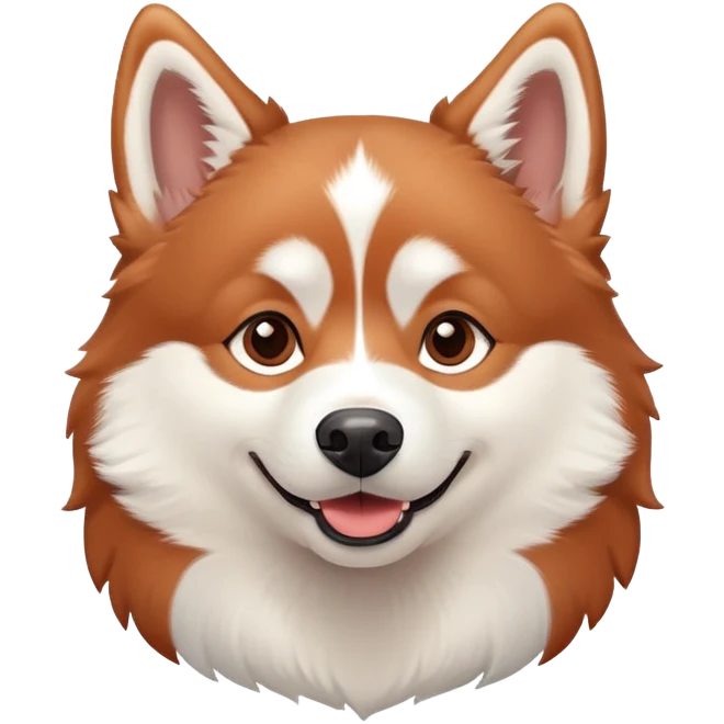 happy cinnamon colored husky dog emoji