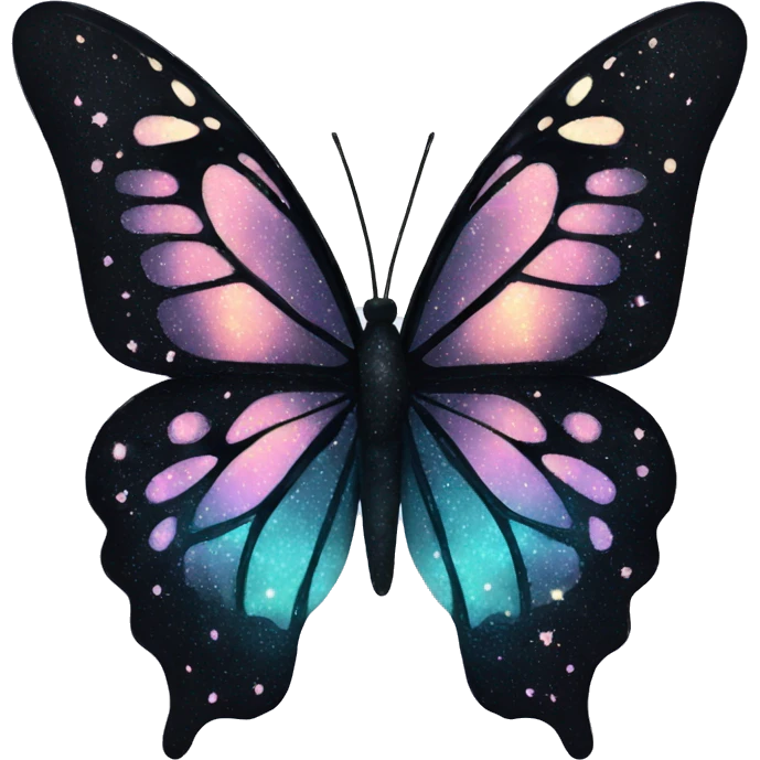 sparkly pastel black galaxy butterfly emoji