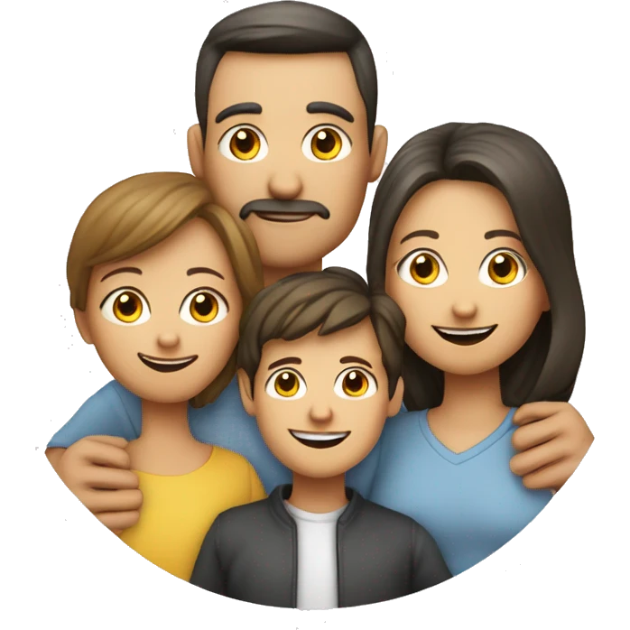 Familie Bild, Mama, Papa, zwei Jungs emoji