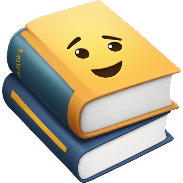 book with title learning english emoji