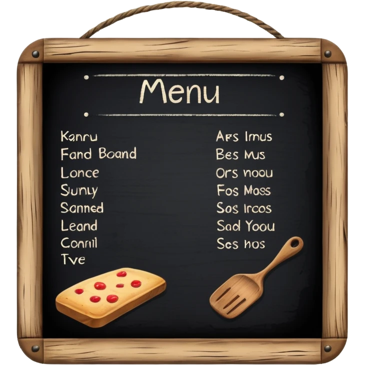 Menu board emoji