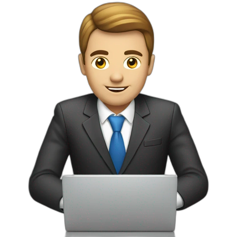 Business men at laptop emoji