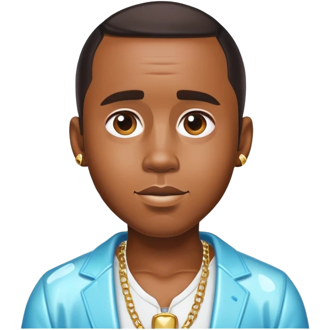 Diddy in a party outfit with baby oil emoji