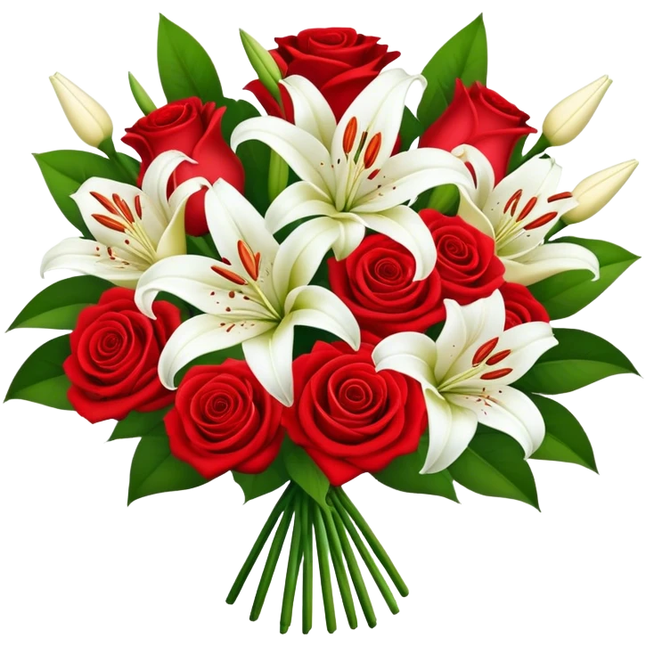 bouquet of roses and lilies emoji