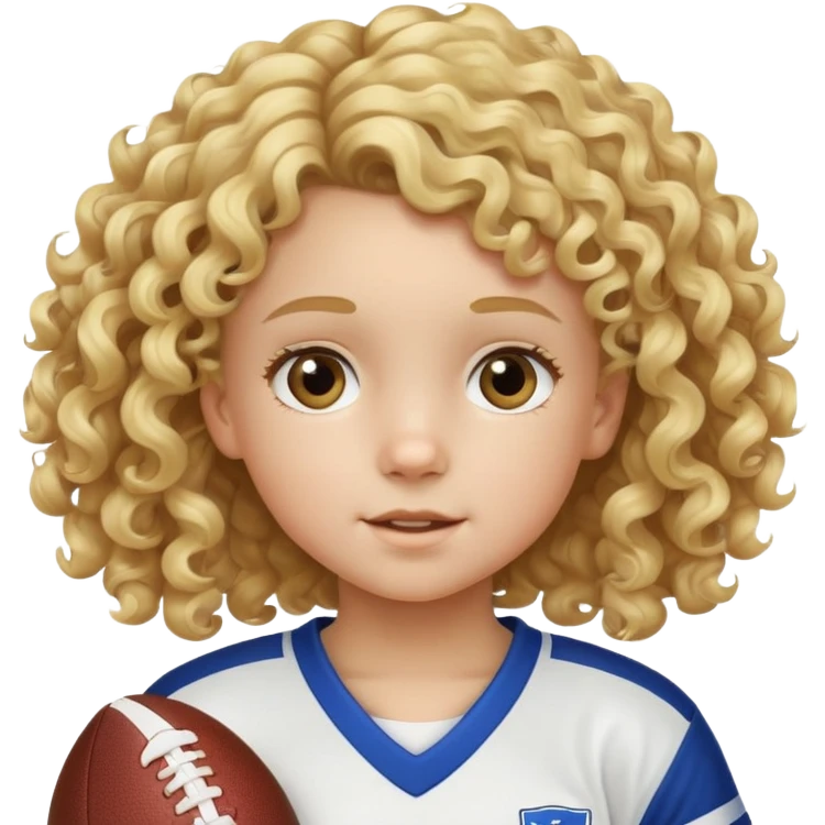 Sarışın kıvırcık saçlı 6 yaşında futbolcu emoji