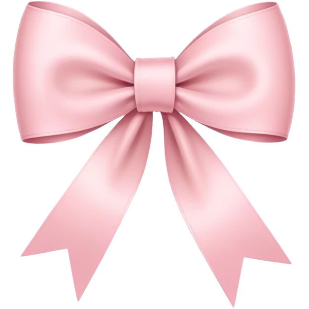 Ultra-thin and stretched ribbon bow, as narrow as possible, single loop, no extra loops, no fluffy or rounded shapes, only one long and sleek ribbon light pink emoji