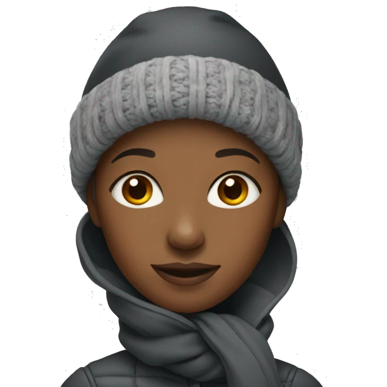 Black woman in winter clothes  emoji