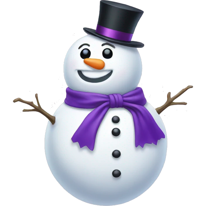 Snowman with purple bow tie emoji