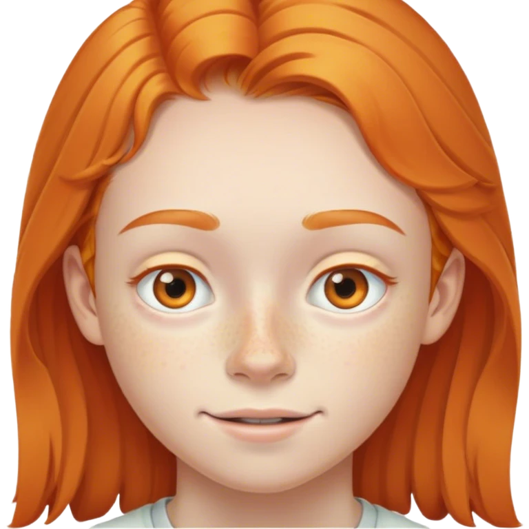 A ginger 14 year old orange braces with lots of almost invisible freckles under the eye emoji