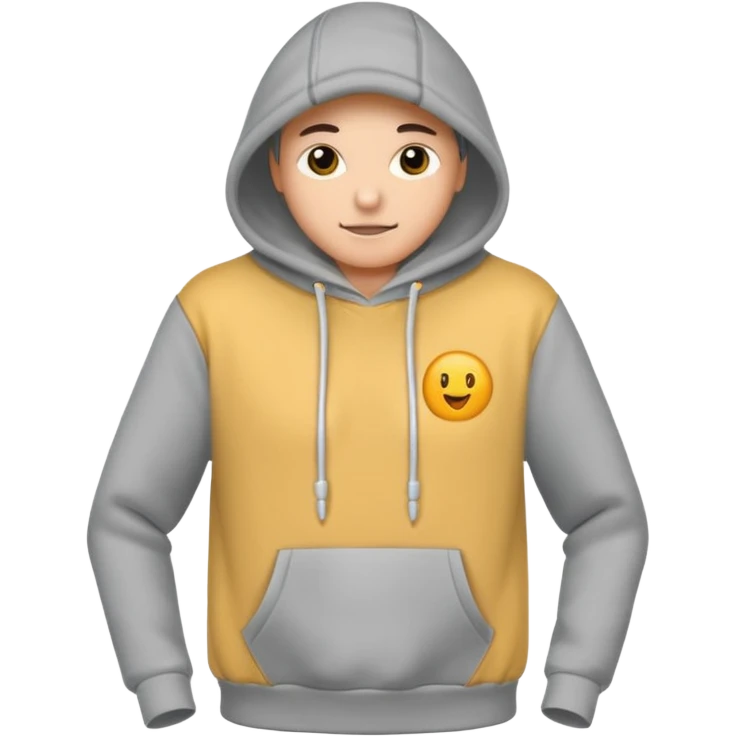 comfy grey hoodie without person emoji