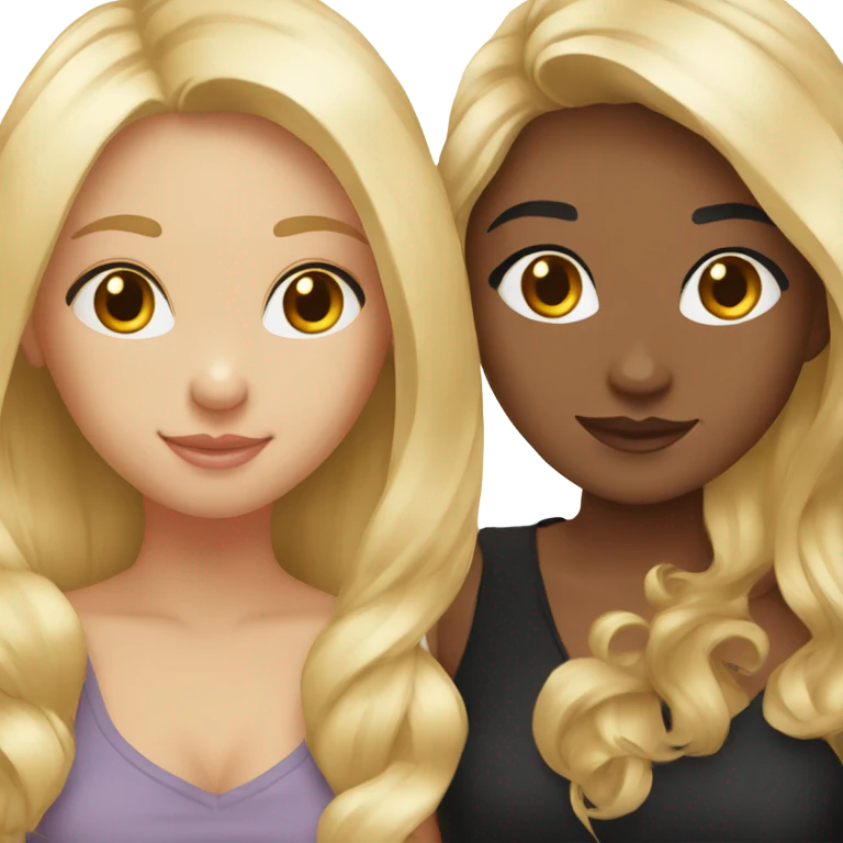 5 best friends (3 blondes, 1 brunette, 1 black hair) emoji