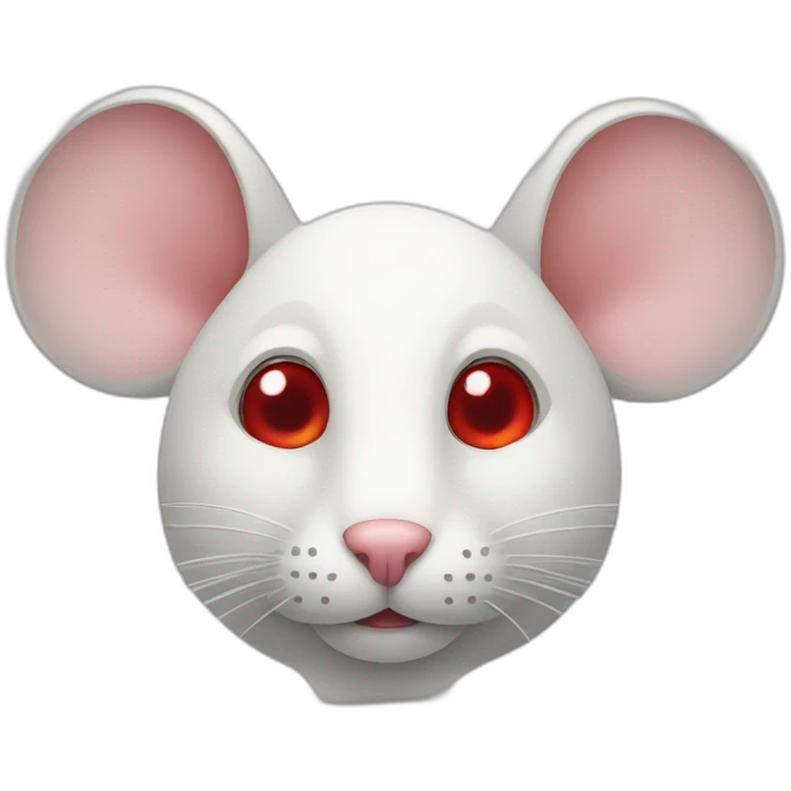 side white mouse red eye emoji