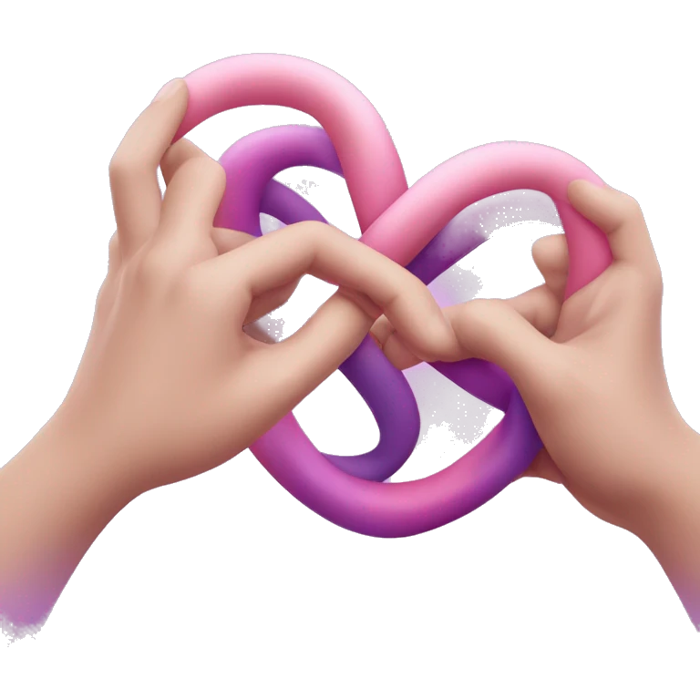 Pink and purple infinity hand heart emoji