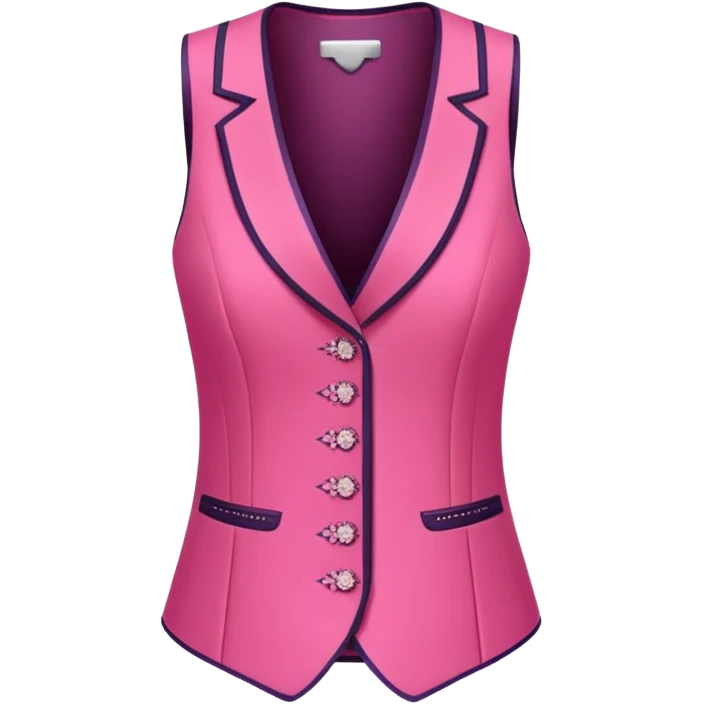a stylish women’s vest, sleeveless, elegant and decorative design, in a bright pink color with small cute details, feminine and fancy look, no background, ONLY VEST emoji