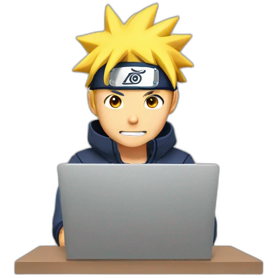 Naruto using laptop emoji