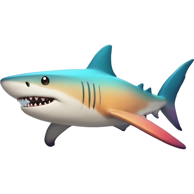 Colorful shark emoji