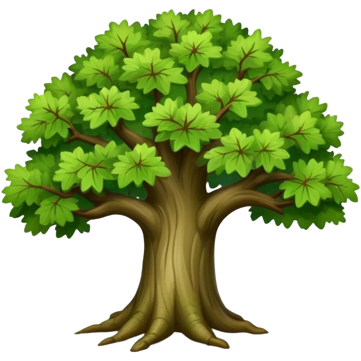 green oak tree with leafy branches emoji