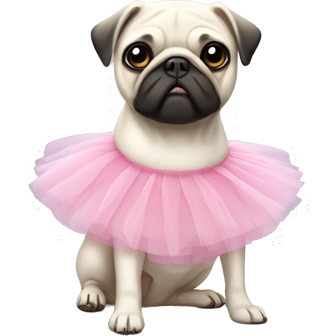 white pug with tutu  emoji