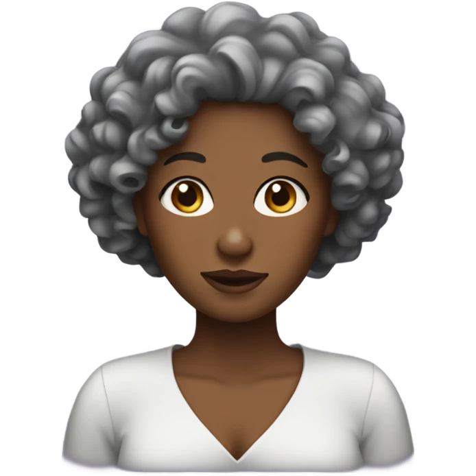 A black lady with curly hair emoji