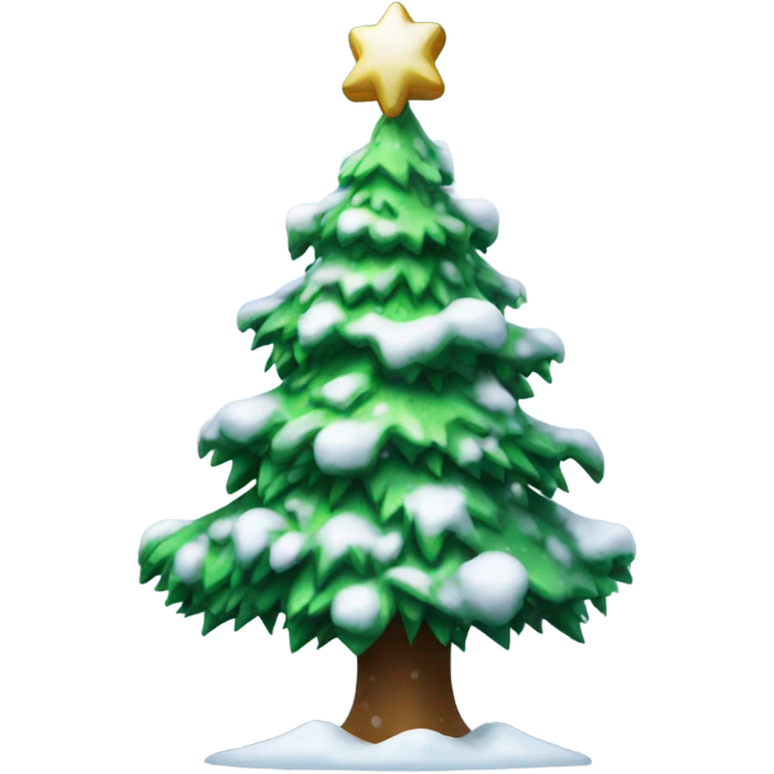 christmas tree with snow emoji