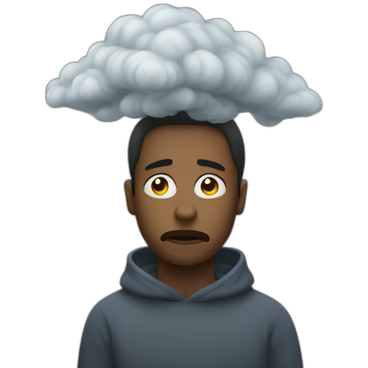 Sad person in tornado emoji