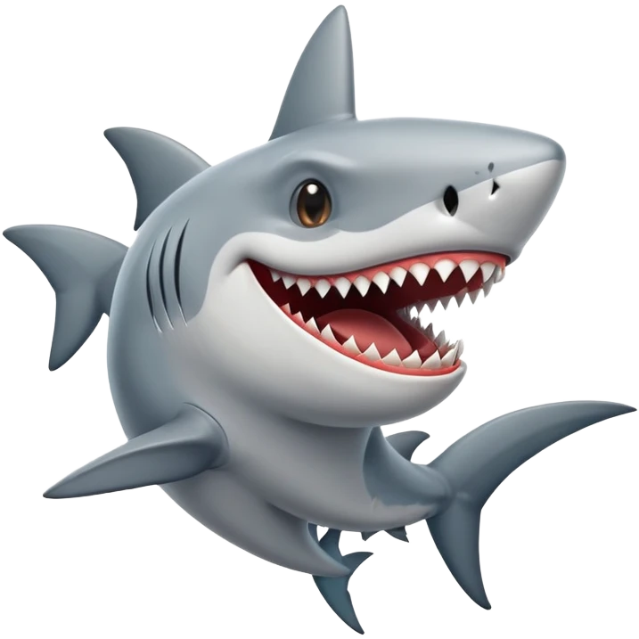 a magiction shark who laughs emoji