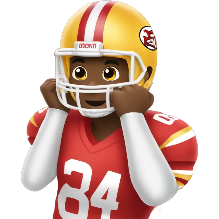 A football player eating a Big Mac emoji